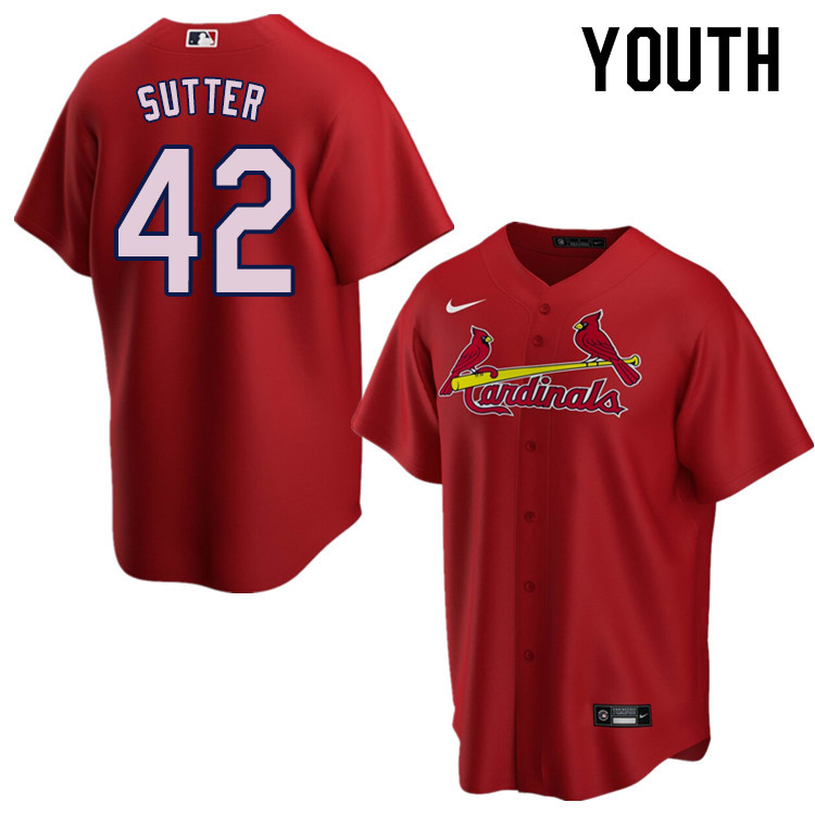 Nike Youth #42 Bruce Sutter St.Louis Cardinals Baseball Jerseys Sale-Red - Click Image to Close